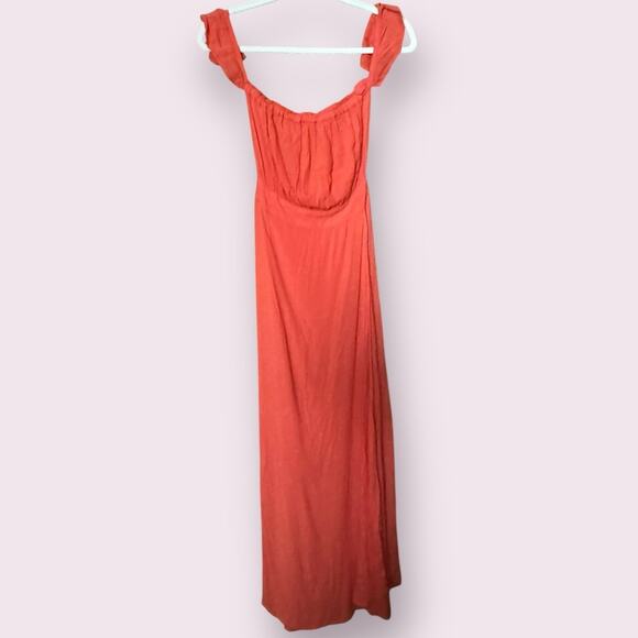 Flynn Skye Bella Maxi Dress in Coral Crinkle - Picture 2 of 8